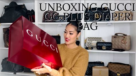 UNBOXING GUCCI GG PLUS DIAPER BAG 